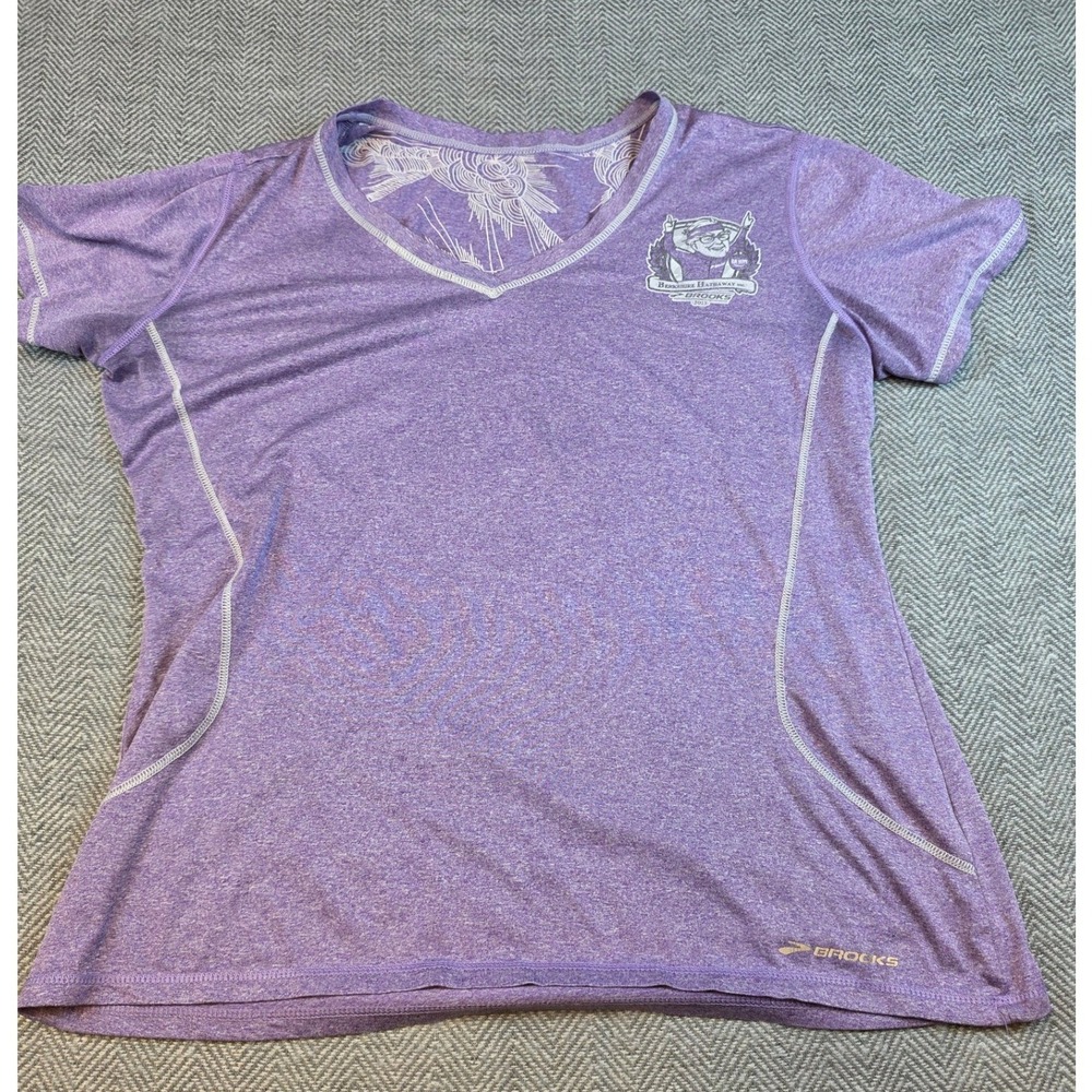 Brooks Berkshire Hathaway 2013 Warren Buffett Running Shirt Purple Heather L